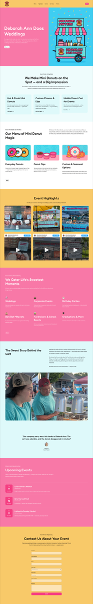 Food catering website design example - Mini Donuts